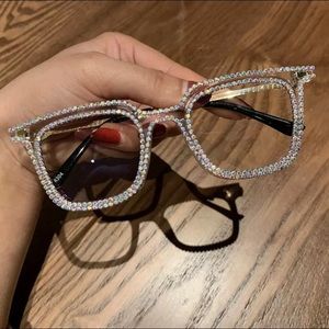 Clear A/B rhinestone glasses